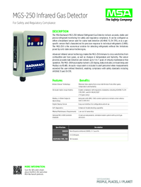 Thumbnail of document Data Sheet - MGS-250 Refrigerant Gas Detector